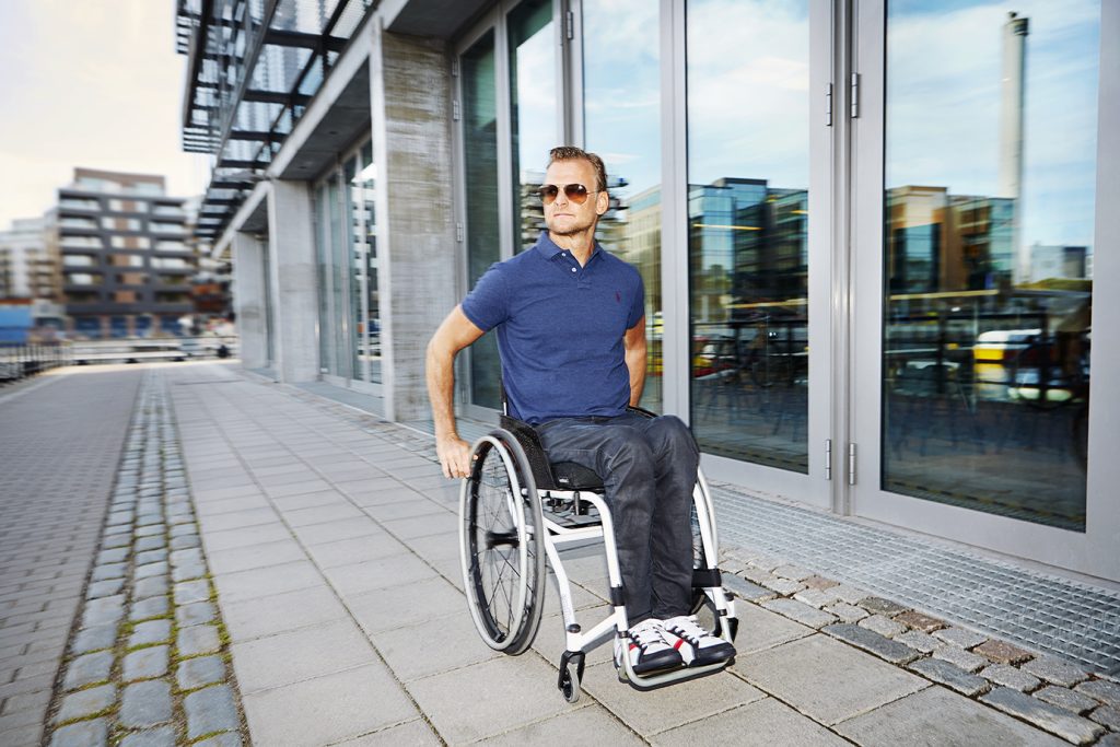A man in panthera wheelchair